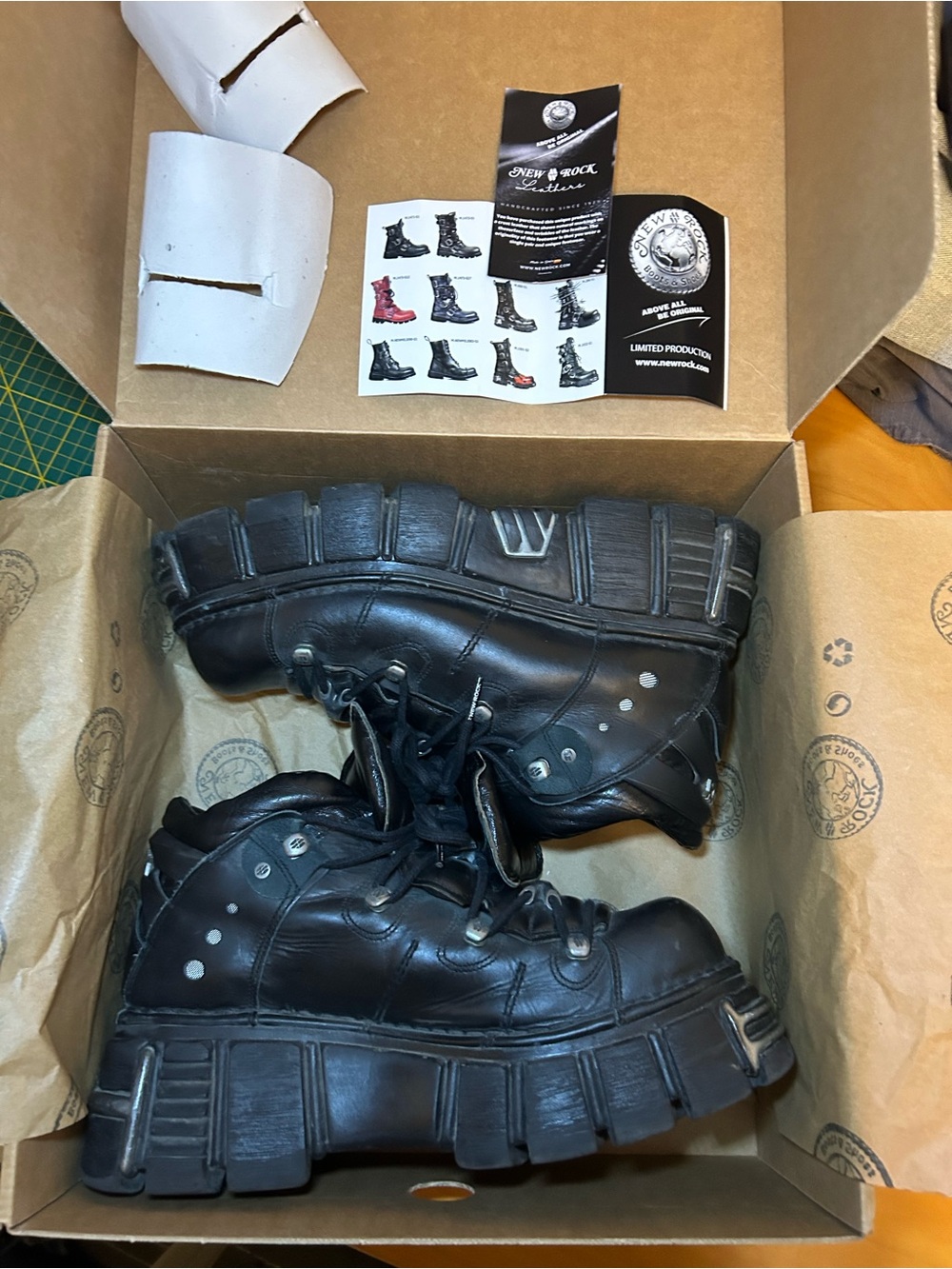 New Rock “ankle boot metallic” platform shoes